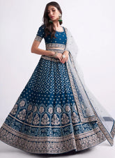 Silky Georgette Heavy Embroidered Lehenga For Engagement